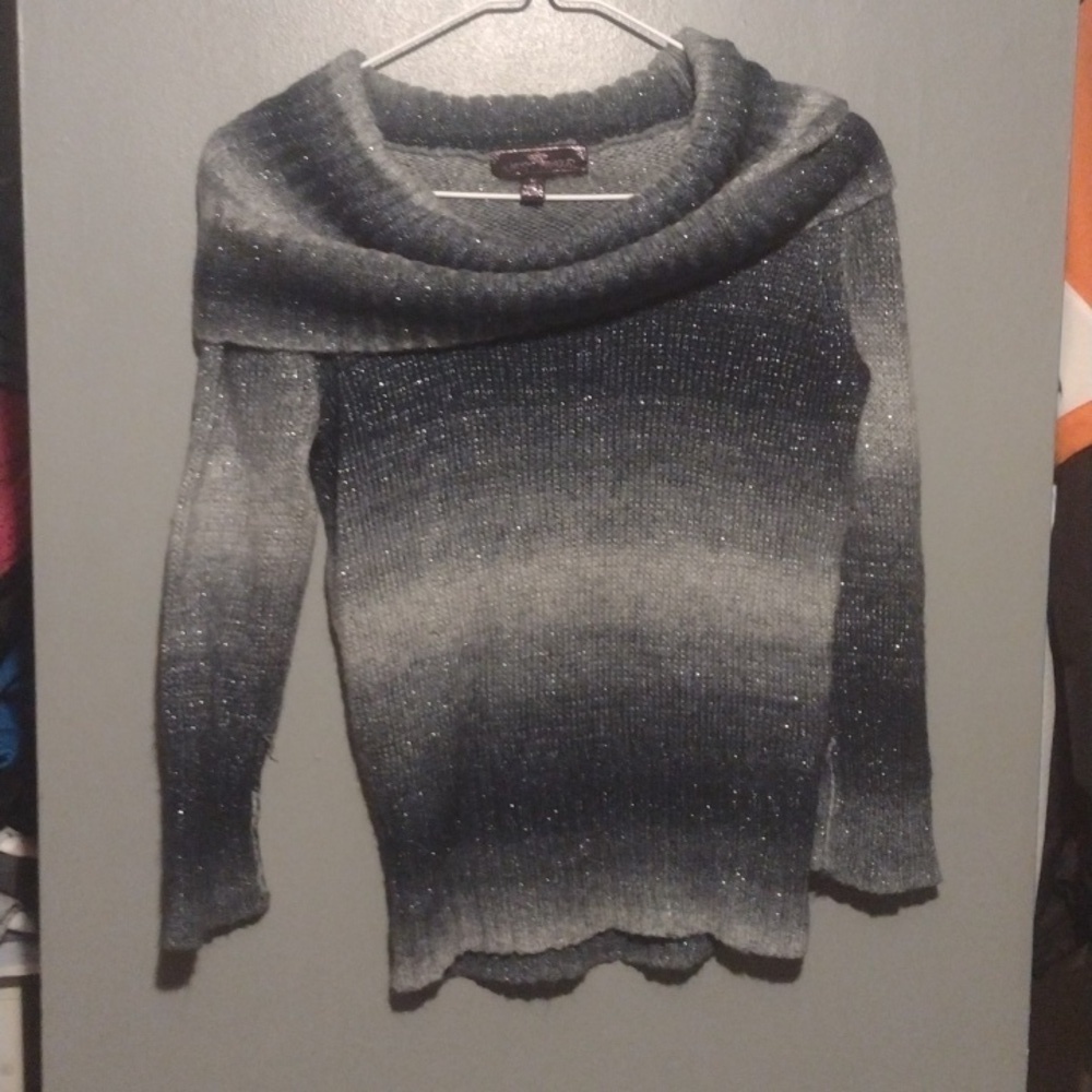 Almost Famous Cowl Neck Sweater sparkly size medium